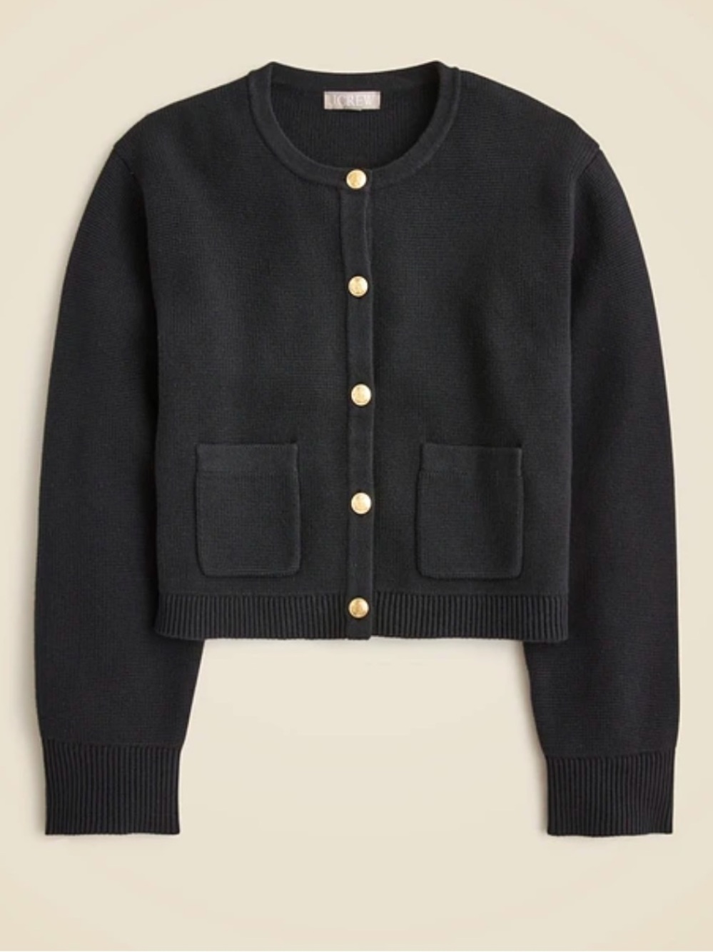J.Crew XL NEW Emilie Sweater Lady Jacket Black Cotton Office Career Elegant Fall